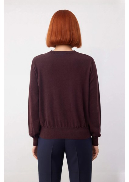 Kadın Regular Fit Düz Bisiklet Yaka Ekru Triko Kazak Kış Günleri Için Konforlu ve Şık Bir Tercih fırsatları