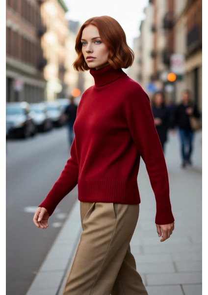 Kadın Regular Kalıp Balıkçı Yaka Reglan Kol Triko Kazak Kışlık Basic Kombinlerin Vazgeçilmezi