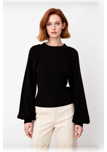 Kadın Fitted Kalıp Dik Yaka Triko Kazak Fitilli Dokuma Uzun Kollu Günlük Şık Kışlık Giyim Seçeneği fiyatları