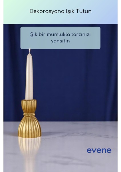 Mumluk Şamdan Ince Mum Uyumlu Beyaz Renk Model 64 indirimleri