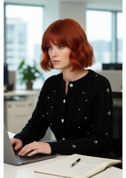 Kadınlar Için Çift Taraflı Fitilli Saç Örgü Crop Triko Hırka Kışlık Şık ve Rahat Giyim Kaliteli modelleri