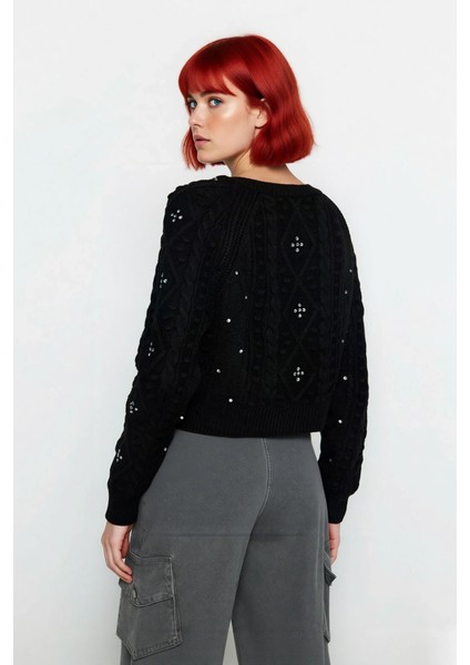 Kadınlar Için Çift Taraflı Fitilli Saç Örgü Crop Triko Hırka Kışlık Şık ve Rahat Giyim Kaliteli fırsatları