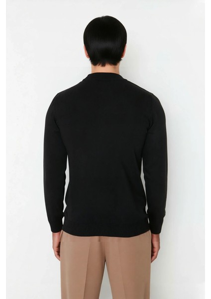 Erkekler Için Modern Fitted Kesim Yarım Balıkçı Yaka Akrilik Triko Kazak Günlük Şıklık ve Sıcaklık. fiyatları