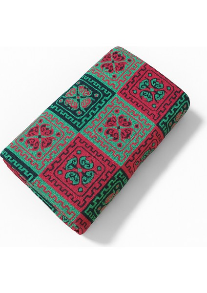 Çift Taraflı 3 Mekik Karo Desen Pamuklu Makine Dokuma Kilim