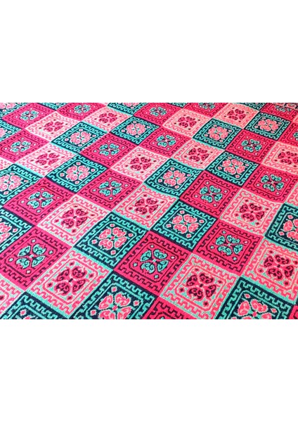 Çift Taraflı 3 Mekik Karo Desen Pamuklu Makine Dokuma Kilim fiyatları