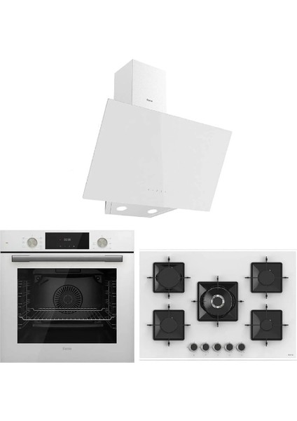 Flowart Ss Serisi Beyaz Ankastre Set (D078+SS036+QMS63CB)