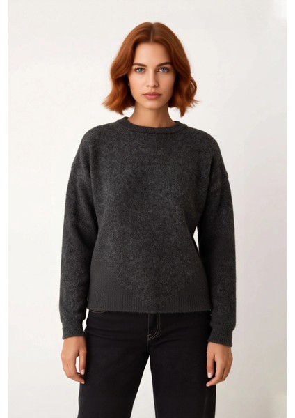 Kadın Oversize Bisiklet Yaka Düşük Kollu Triko Kazak Soğuk Havalar Için Rahat Şık Kombinler fiyatları