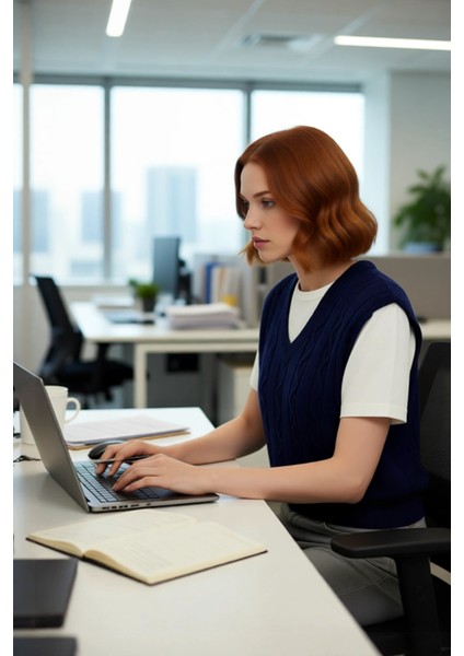 Genç Kadın Regular Kalıp Crop V Yaka Saç Örgü Kolsuz Triko Süveter Ilkbahar Sonbahar Kombini modelleri