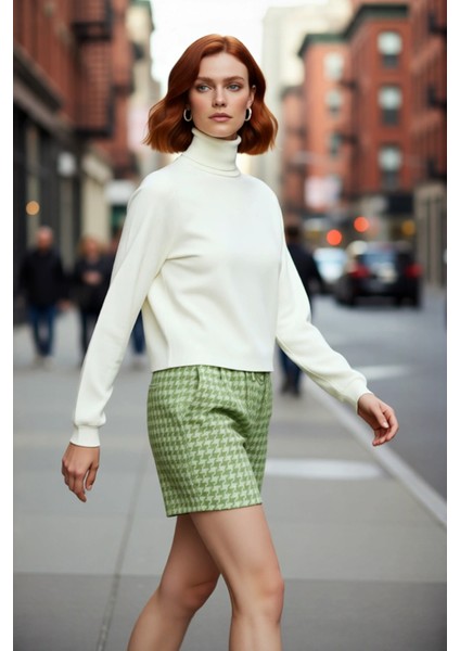 Kadın Oversize Balıkçı Yaka Basic Triko Kazak Kışlık Soğuk Havalar Için Ideal Şıklık ve Rahatlık