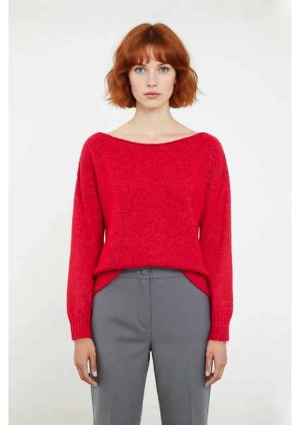 Kadın Oversize Kayık Yaka Ince Triko Kazak Günlük Kombinler Için Şık ve Rahat Bir Seçim Kaliteli fiyatları