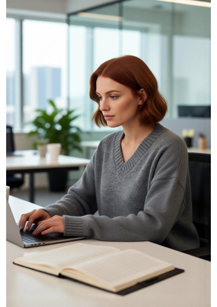 Kadın Geniş Kalıp V Yaka Basic Triko Kazak Soğuk Günler Için Modern ve Konforlu Rahatlık Sunar modelleri