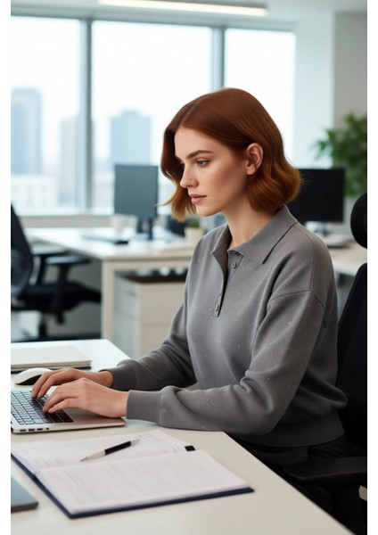 Kadın Polo Yaka Taş Detaylı Regular Kalıp Düşük Kollu Triko Kazak Kışlık Kombinlerin Gözdesi modelleri