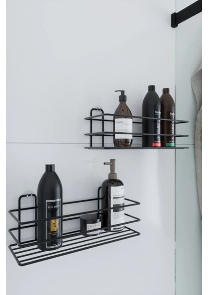 Paslanmaz Yapışkanlı 2 Li Set Banyo Rafı Duş Şampuanlık Duvar Düzenleyici Organizer Banyo Seti fiyatları