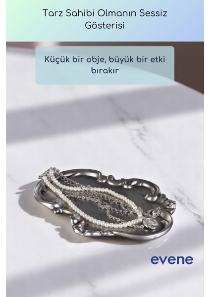 Takı Organizer Makyaj Düzenleyici Kozmetik Organizer Dekoratif Tabak Beyaz Renk Model 31 indirimleri