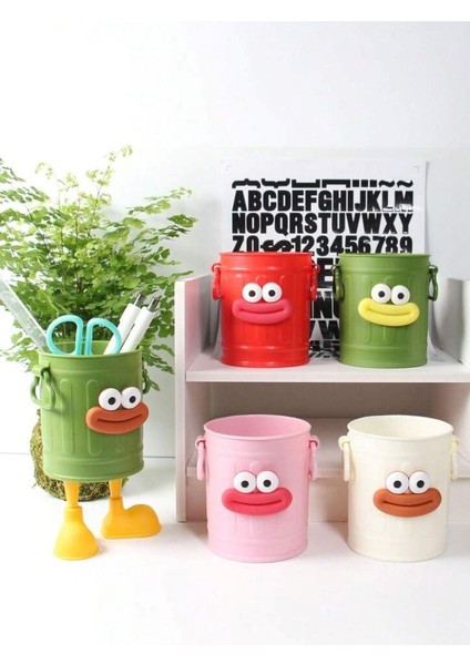 Kendin Yap (Dıy) Sevimli Bacaklı Kova Kalemlik - 6 Parça / 6 Renk Seçeneği (Yükseklik 15,5 Cm)