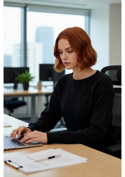 Kadın Regular Kalıp Bisiklet Yaka Özel Iplik Düz Deseniyle Triko Kazak Kış Sezonu Için Ideal modelleri