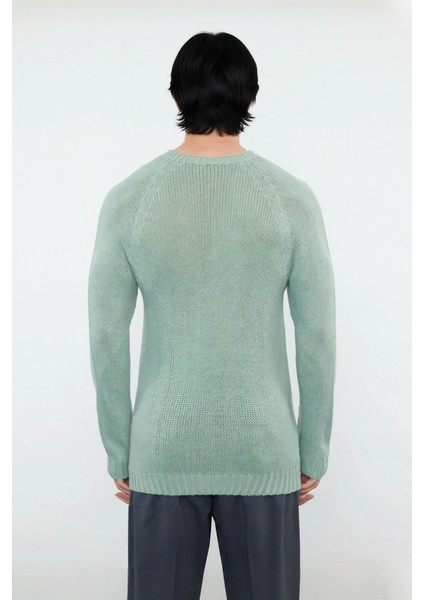 Erkek Fitted Kalıp Bisiklet Yaka Seamless Reglan Kol Basic Triko Kazak Sonbahar Kış Şıklığı fırsatları