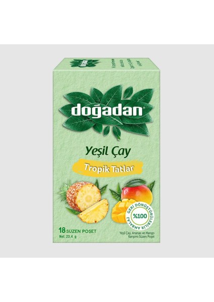 Tropik Tatlar Poşet Yeşil Çay 18'li x 2 Adet fiyatları