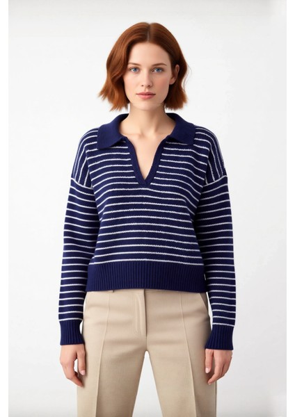 Kadın Oversize Polo Yaka Triko Kazak Kışlık Soğuk Hava Şıklığı Için Ideal Günlük Kombinler fiyatları