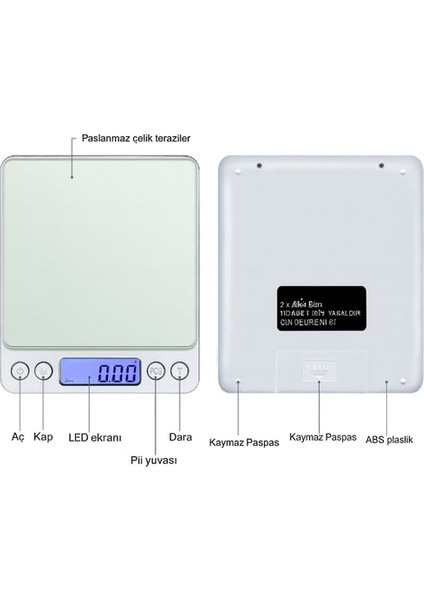 WF Dijital Hassas Terazi Tartı 500 gr./ 0.01 gr. thr124 modelleri