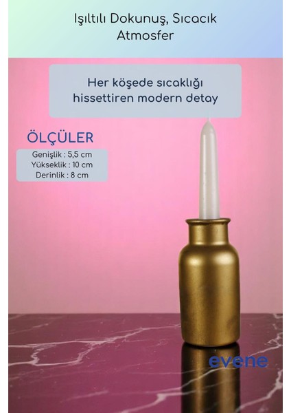 Mumluk Şamdan Ince Mum Uyumlu Beyaz Renk Model 65 modelleri