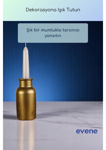 Mumluk Şamdan Ince Mum Uyumlu Beyaz Renk Model 65 indirimleri