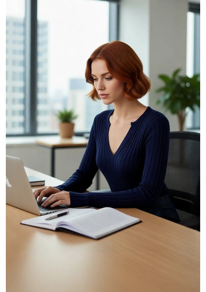 Kadınlar Için Ince Fitilli Kaçık Yaka Uzun Kollu Fitted Triko Kazak Ilkbahar Sonbahar Günlük Şıklık modelleri