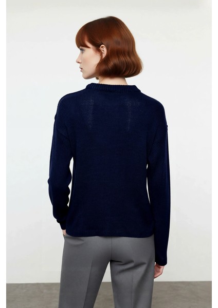 Kadın Oversize Triko Kazak Geniş Ispanyol Kol Bisiklet Yaka Düz Dokulu Kışlık Basic Model Kaliteli fırsatları