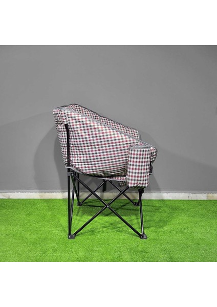 Balcony Comfort Katlanabilir Kamp Sandalyesi Kare Desenli fiyatları