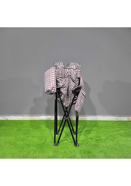 Balcony Comfort Katlanabilir Kamp Sandalyesi Kare Desenli indirimleri