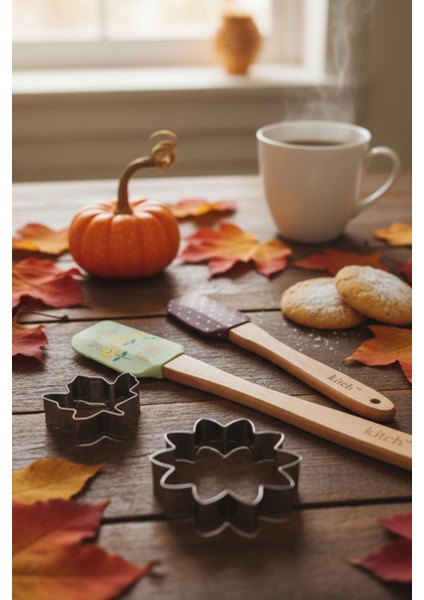 4 Lü Silikon Kurabiye Kalıplı Spatula Seti fiyatları