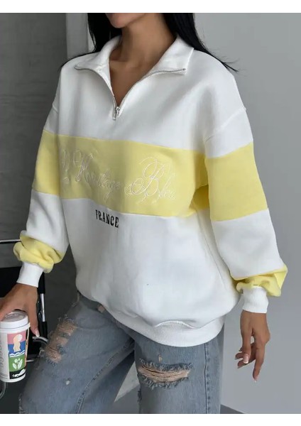 Yarım Fermuar Ikı Renklı Sweat indirimleri