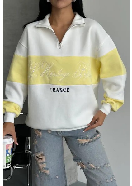 Yarım Fermuar Ikı Renklı Sweat