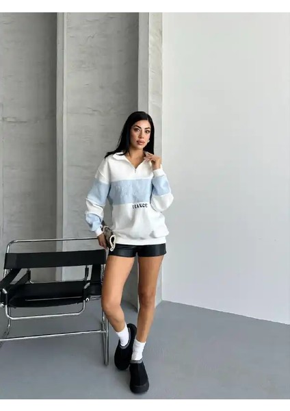 Yarım Fermuar Ikı Renklı Sweat
