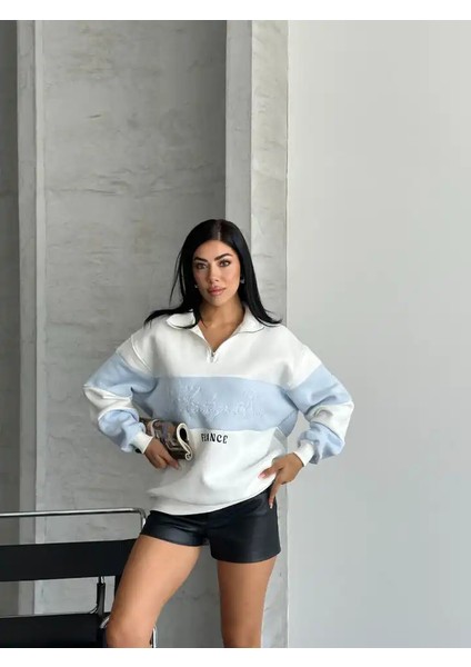 Yarım Fermuar Ikı Renklı Sweat