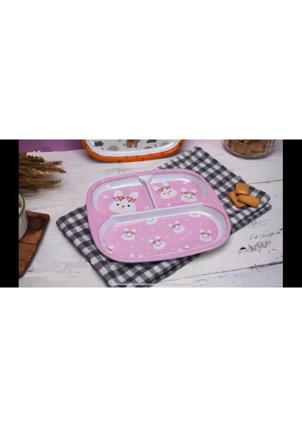 Bebek Mama Tabağı Seti (4ADET)Bölmeli ve Şirin Hayvan Desenleri fiyatları