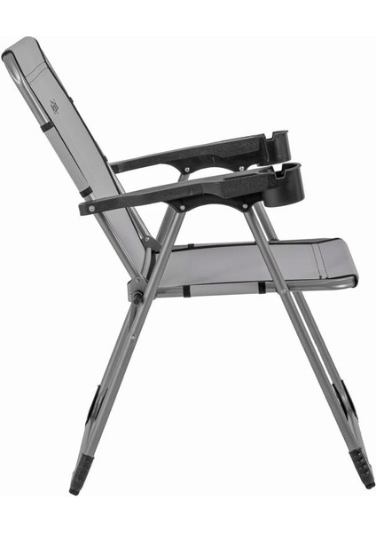 Katlanabilir Piknik ve Kamp Sandalyesi - Bardaklıklı - Rock - Kül Gri (A-14)- 140KG Taşıma modelleri