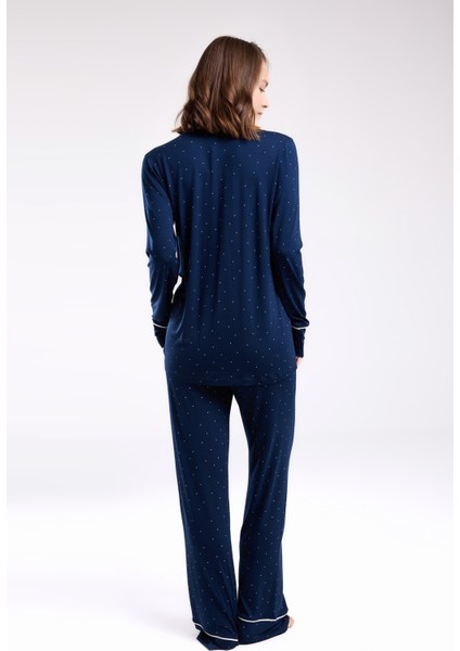 Kadın Gömlek Yaka Önden Düğmeli Pijama TAKIM-8986 fiyatları