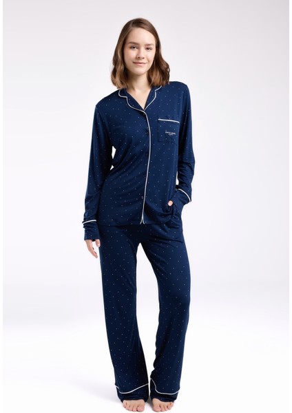 Kadın Gömlek Yaka Önden Düğmeli Pijama TAKIM-8986 fırsatları