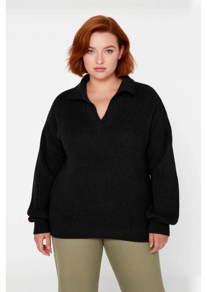 Kadın Düşük Kol Polo Yaka Selanik Örgü Kalın Akrilik Triko Kazak Kış Için Basic Şıklık Kaliteli