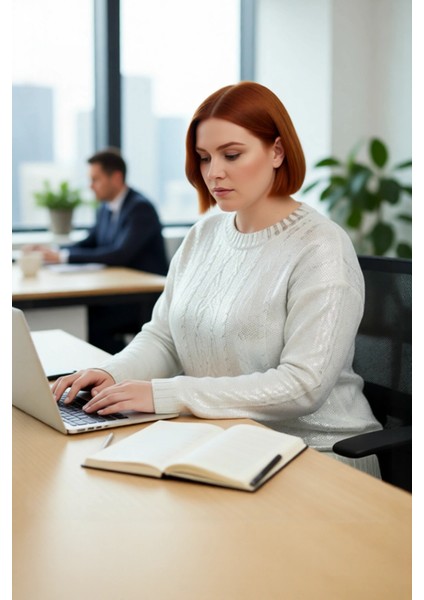 Kadın Saç Örgü Varak Detaylı Crop Triko Kazak Bisiklet Yaka Uzun Kollu Şık ve Modern Kombinler fırsatları