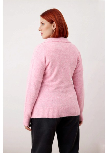 Kadınların Soğuk Havalar Için Ideal Regular Kalıp Polo Yaka Düz Desen Triko Kazak Kaliteli fiyatları