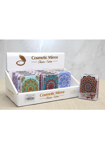 Mandala Desenli Hareketli Sulu El Aynası ALK4581 ( Lisinya )