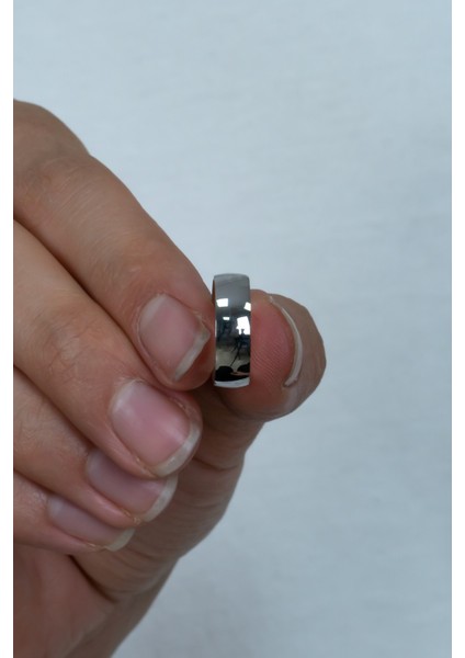 6 mm Bombeli Gümüş Alyans Söz Nişan Yüzüğü al30-2