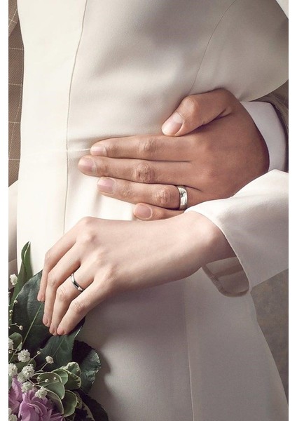 6 mm Bombeli Gümüş Alyans Söz Nişan Yüzüğü al30-2