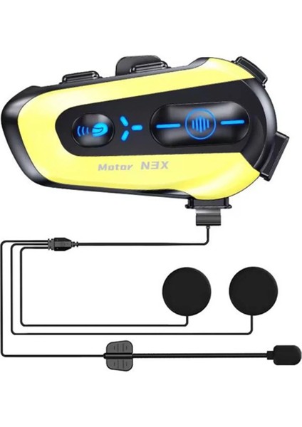 N3X Rgb Işıklı Intercom 3 Kişi Bağlantılı 1000MAH Motosiklet Bluetooth Kulaklık Seti ( Lisinya )