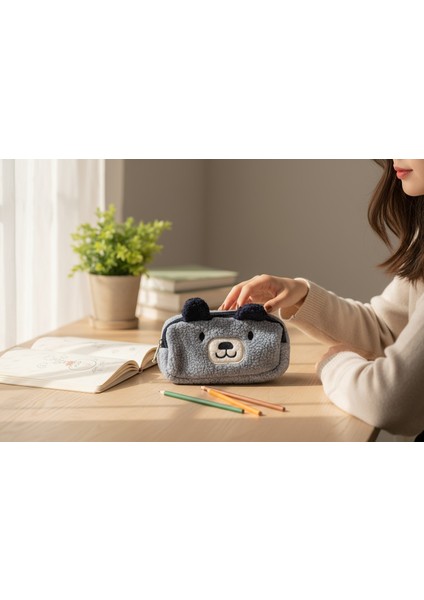 Gri Peluş Yumuşak Kalemlik fiyatları