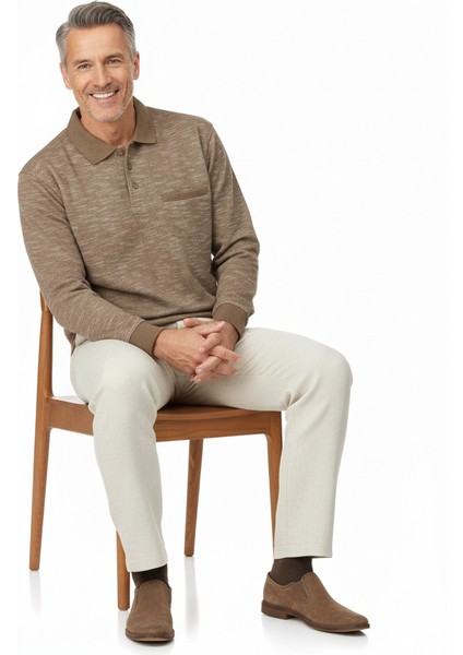 Erkek Kışlık Polo Yaka Kazak Pamuklu Örme Klasik Kırçıllı Selanik Düğmeli Fleto Cepli Rahat fiyatları