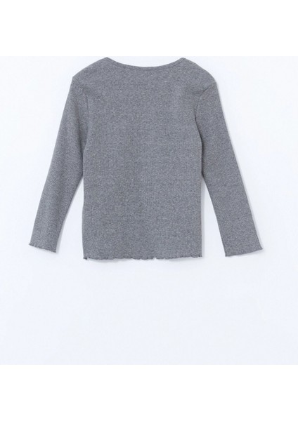 Lcw Kids Antrasit Bisiklet Yaka Uzun Kollu Baskılı Kız Çocuk Tişört modelleri