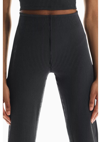 All-Day Ribbed Pants Yüksek Bel Iki Renkli Kadın Pantolon fırsatları